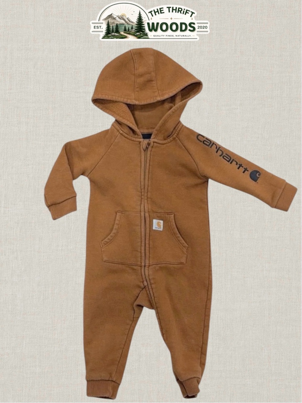 Carhartt Tan Fleece Zip-Up Coverall